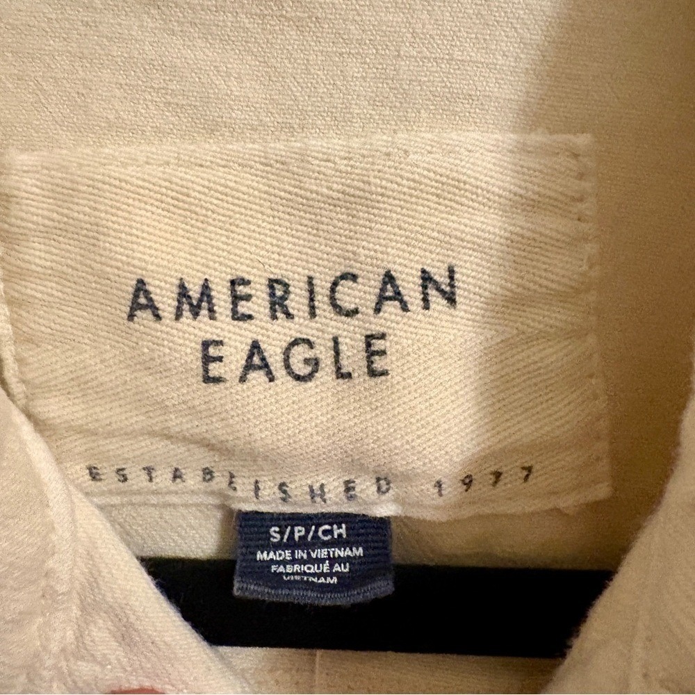 American Eagle Cream Sleeveless Vest Womens XS Biker Cotton Zip Pockets NWT - Picture 2 of 4